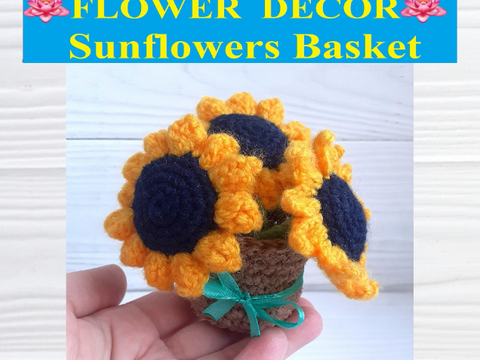 Crochet Sunflowers basket