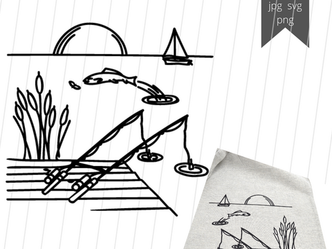 Plotterdatei Plott angeln Angler am See