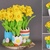 Crochet pattern Easter decoration with Easter eggs and daffodils