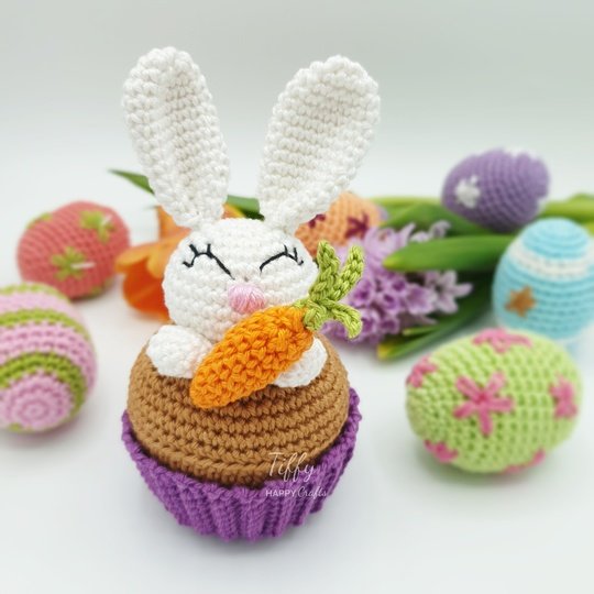 Easter Bunny Cupcake | Bunny Amigurumi Crochet Pattern PDF