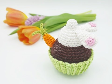 Osterhase Popo Cupcake | Osterhase-Hintern-Muffin Häkelanleitung PDF