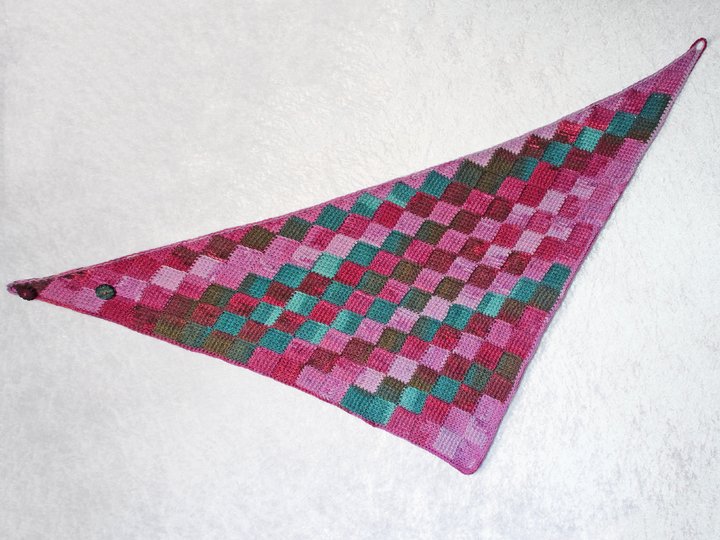 Häkelanleitung Tuch, Dreieckstuch tunesisch gehäkelt Afghan Diamonds