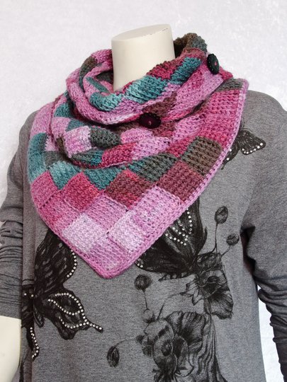 Häkelanleitung Tuch, Dreieckstuch tunesisch gehäkelt Afghan Diamonds