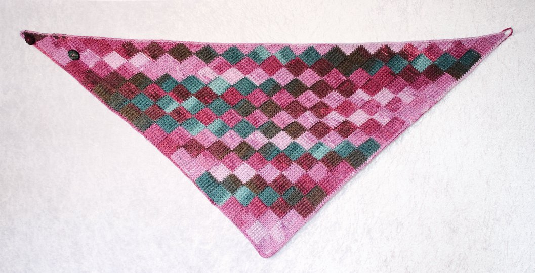 Häkelanleitung Tuch, Dreieckstuch tunesisch gehäkelt Afghan Diamonds