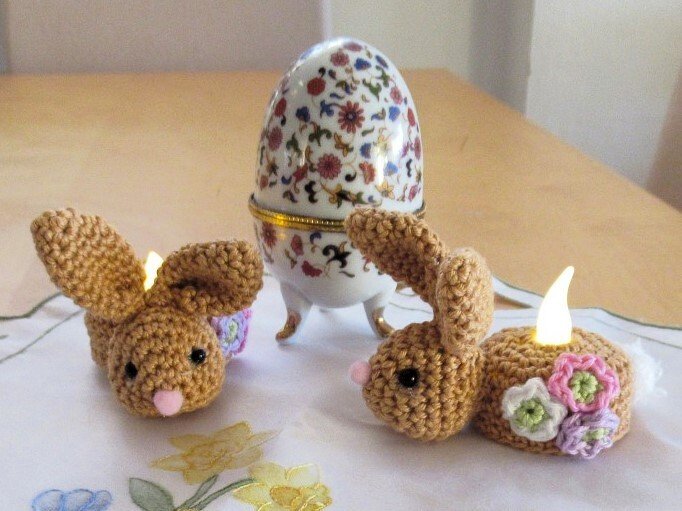 Häkelanleitung Teelichthalter Osterhase