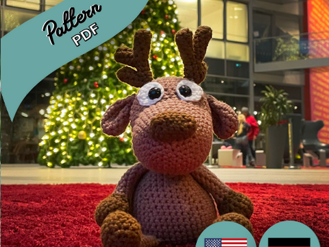 Häkelanleitung Rentier/Hirsch - Toffee - PDF Deutsch - Amigurumi