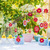 4teiliges Osterdeko-Häkel-Set mit Eiern, Küken, Blumen und Geschenkschale