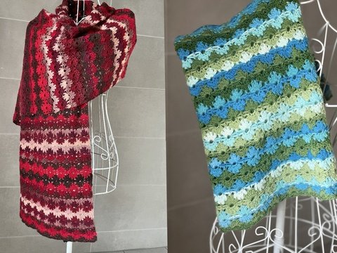 Häkel-Stola und Häkel-Loop Flower-Power