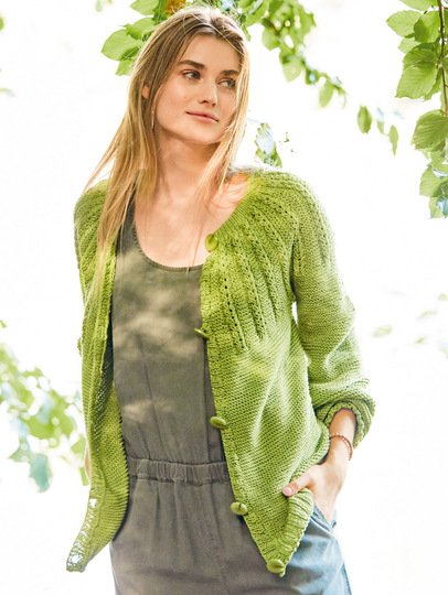 Jacke mit Rundpasse in Grün