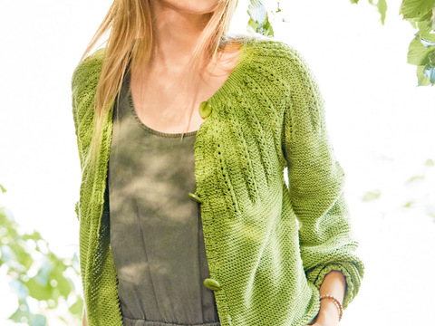 Jacke mit Rundpasse in Grün