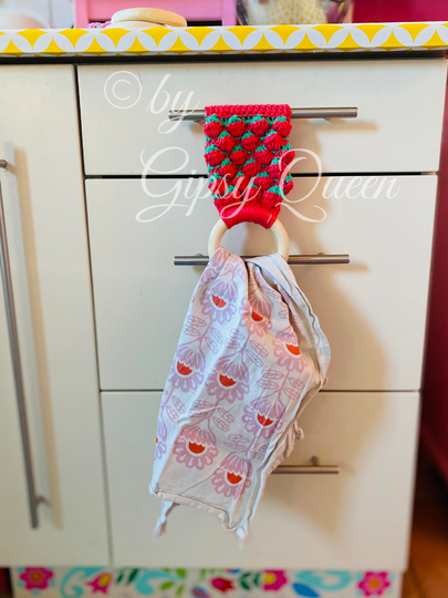 Häkelanleitung Emma Erdbeere Geschirrtuchhalter