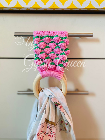 Häkelanleitung Emma Erdbeere Geschirrtuchhalter