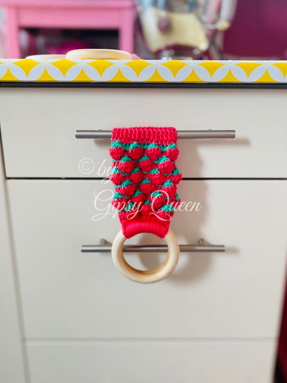 Häkelanleitung Emma Erdbeere Geschirrtuchhalter