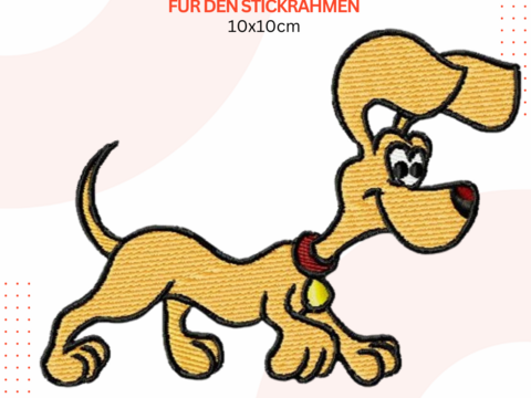 Süßer Hund Stickdatei, Niedlicher Hund Stickmuster, Hund Stickdesign 10x10