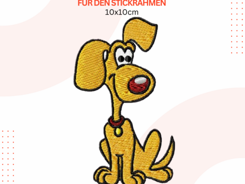 Süßer Hund Stickdatei, Niedlicher Hund Stickmuster, Hund Stickdesign 10x10