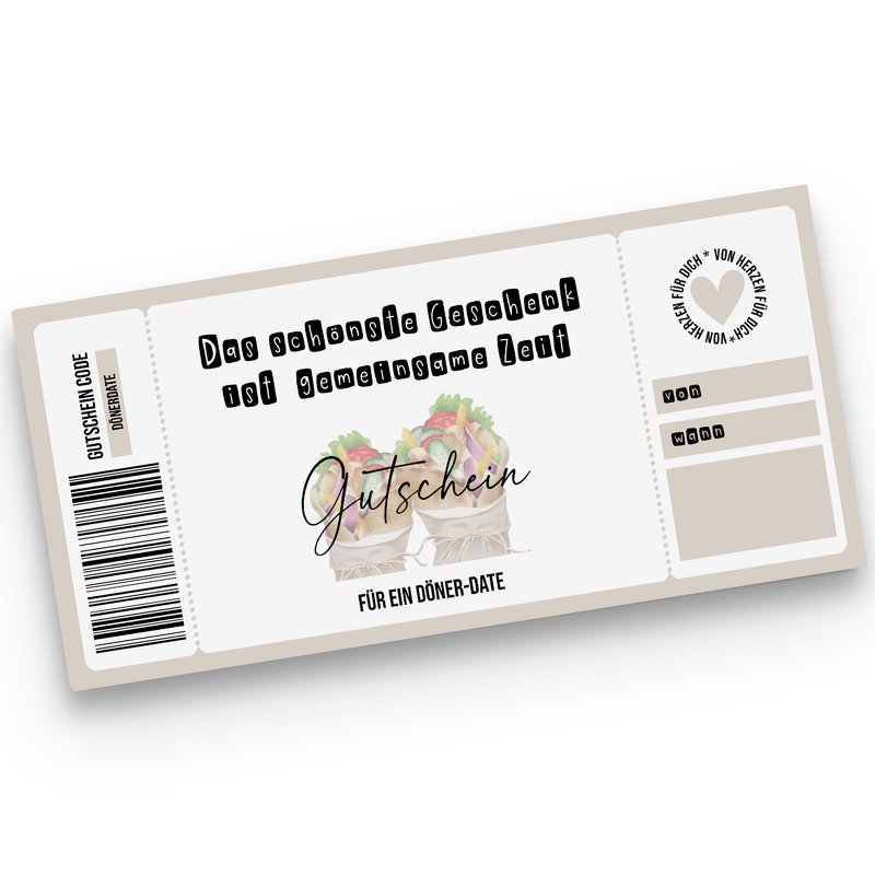 Gutschein zum Ausdrucken DOWNLOAD digitale Datei Gutschein DÖNERDATE - Bild 2