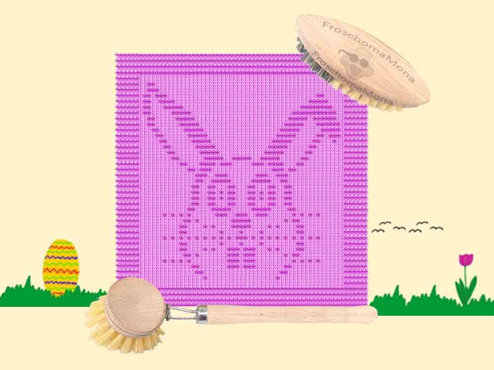 Osterdeckchen Spültuch „ Hase Raffzahn “ Spüli Ostern Osterhasei stricken