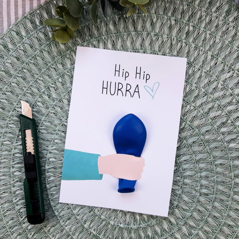 Geburtstagskarte Vorlage PDF/JPEG Ballon Luftballon Karte - Bild 2