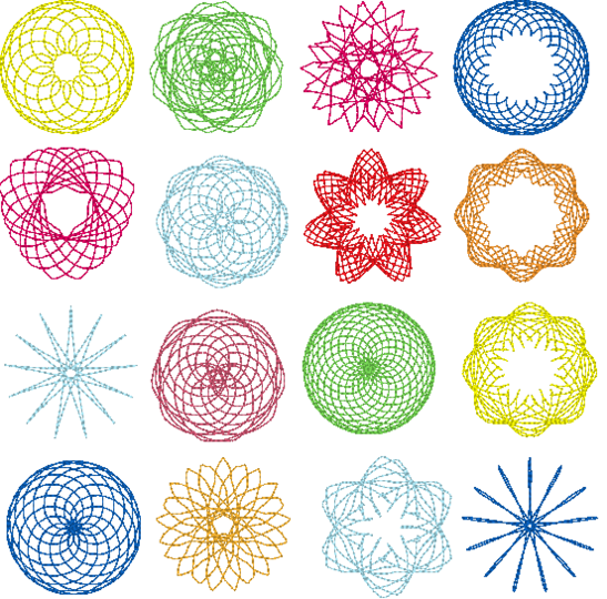 Stickdatei - 49 Zirkel Mandala Mini Blumen 2 bis 4cm Teil 1
