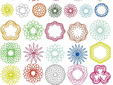 Stickdatei - 49 Zirkel Mandala Mini Blumen 2 bis 4cm Teil 1