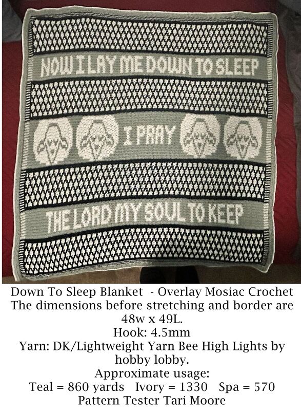 Down To Sleep Toddler's Nap Blanket Pattern and Chart - Image 2