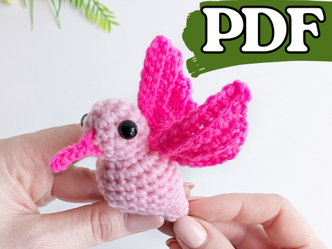 Crochet hummingbird pattern, easy crochet amigurumi bird pattern, crochet k