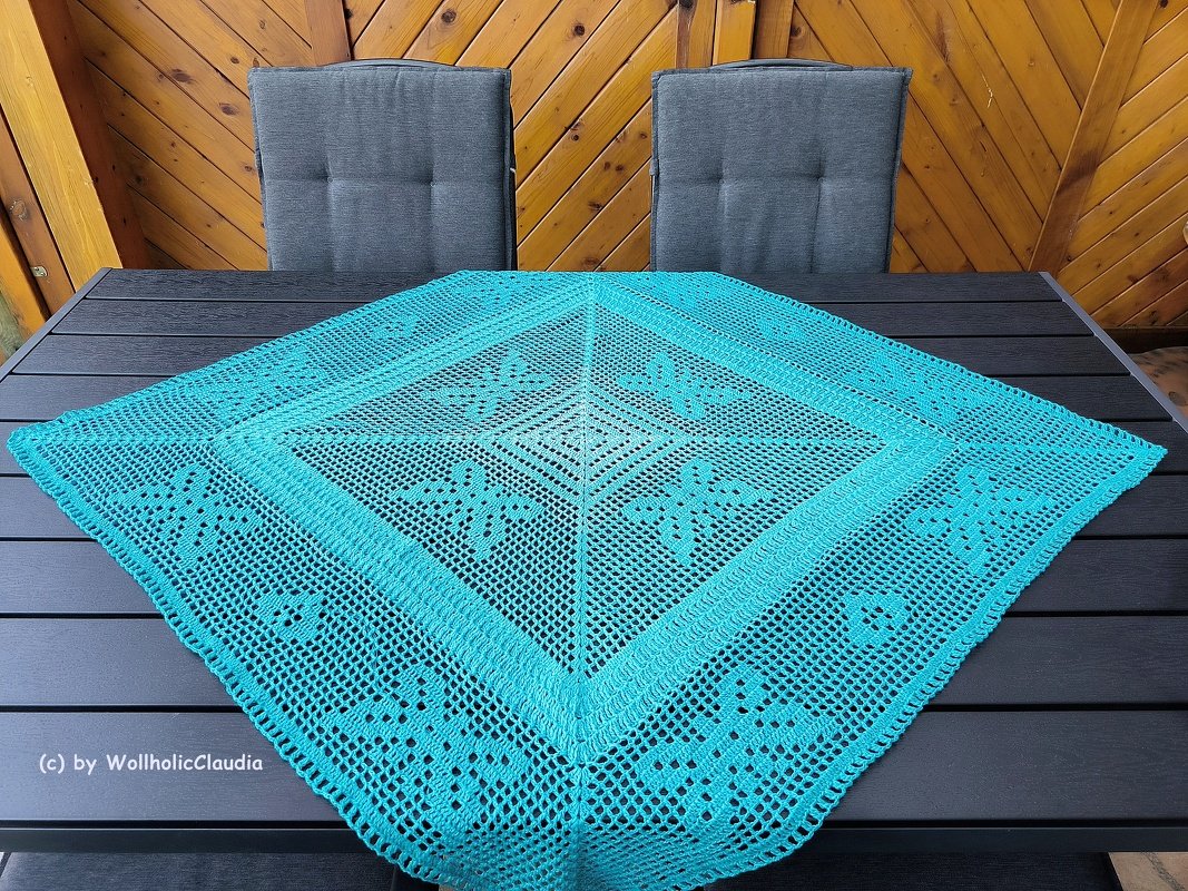 Häkelanleitung - 2er Set  Mitteldecke "Schmetterlingsherz" - groß und klein - Bild 2