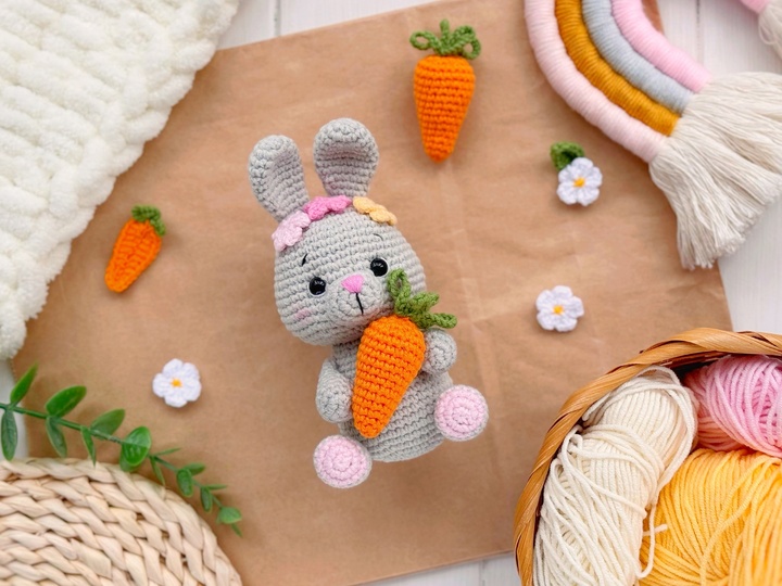 Two Easter bunnies Crochet pattern amigurumi PDF