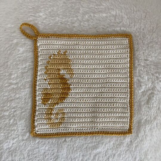 Häkelanleitung Topflappen Seepferdchen