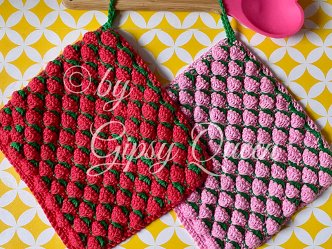 Häkelanleitung Erika Erdbeere Topflappen