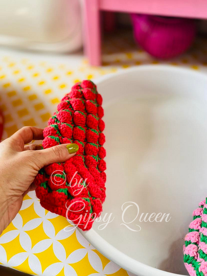 Häkelanleitung Erika Erdbeere Topflappen