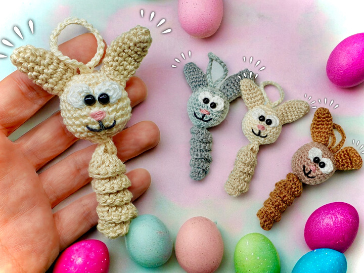 Bunny Worms lucky charm - Crochet Pattern