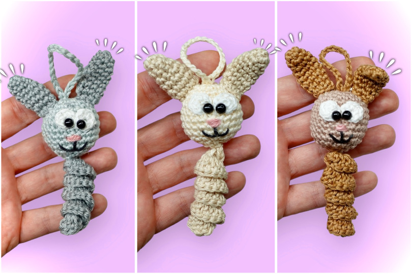 Bunny Worms lucky charm - Crochet Pattern