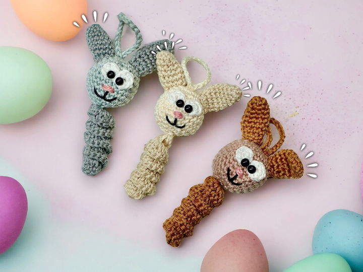 Bunny Worms lucky charm - Crochet Pattern