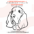 Basset Stickdatei, Hund Stickmuster, Basset Hound Stickdesign in 3 Größen