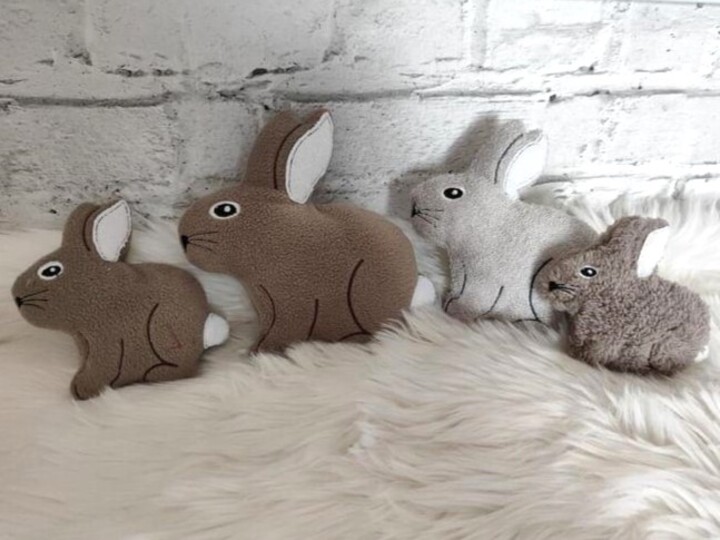 Stickdatei Hase ITH Kuscheltier in mehreren Größen