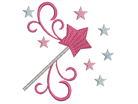 Stickdatei Zauberstab Feenstab Sterne
