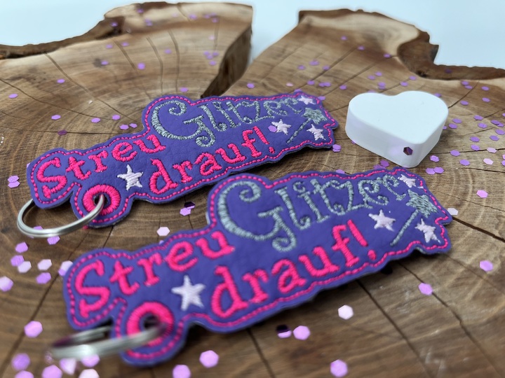 Stickdatei ITH Anhänger Streu Glitzer drauf!