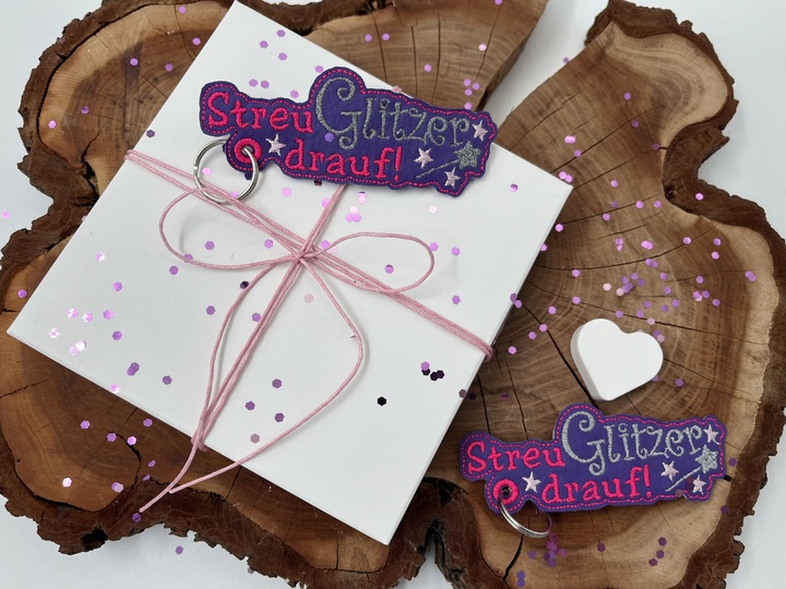 Stickdatei ITH Anhänger Streu Glitzer drauf!