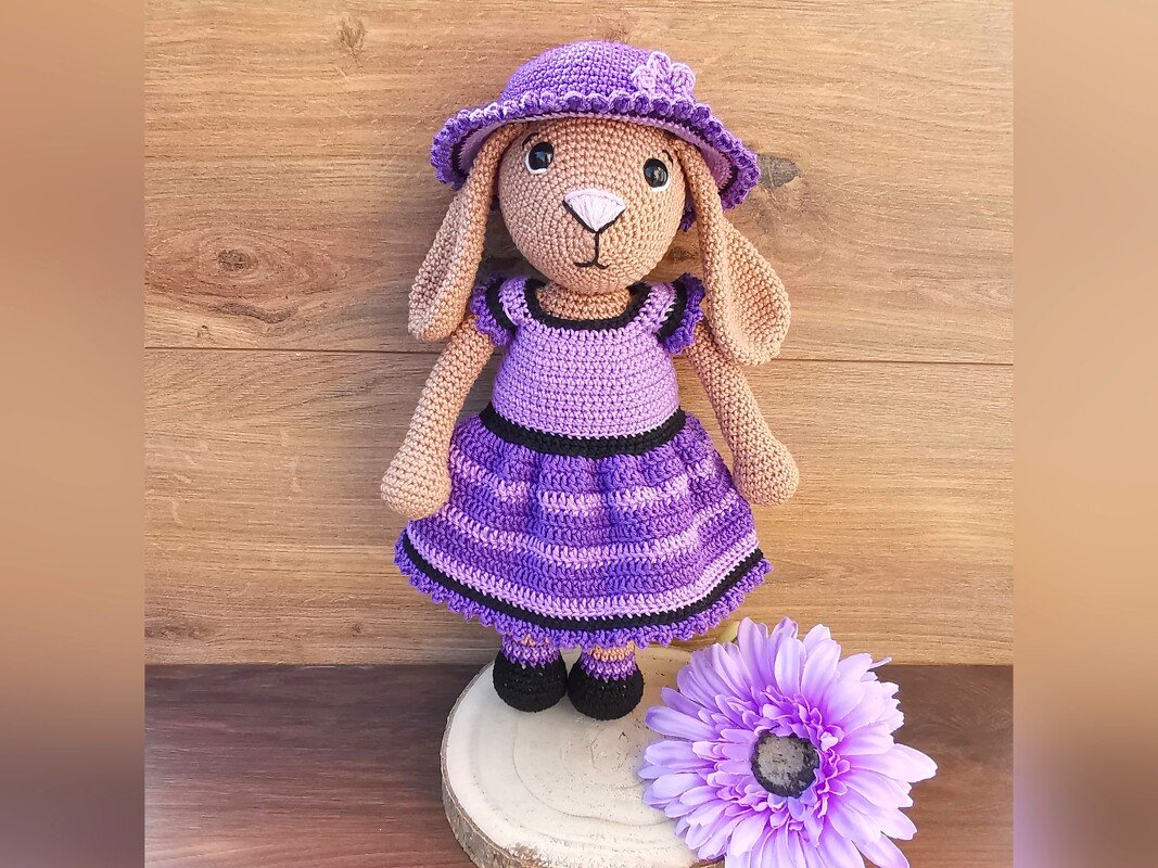 MISS MATHILDA - crochetpattern bunny with dress and hat - Image 8