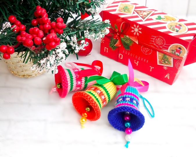 K007 Bells decor New Year Christmas pattern Amigurumi