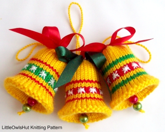 K007 Bells decor New Year Christmas pattern Amigurumi
