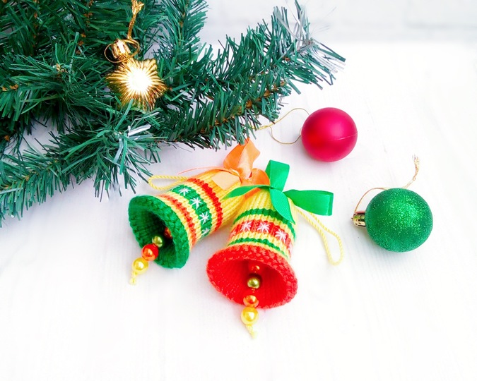 K007 Bells decor New Year Christmas pattern Amigurumi
