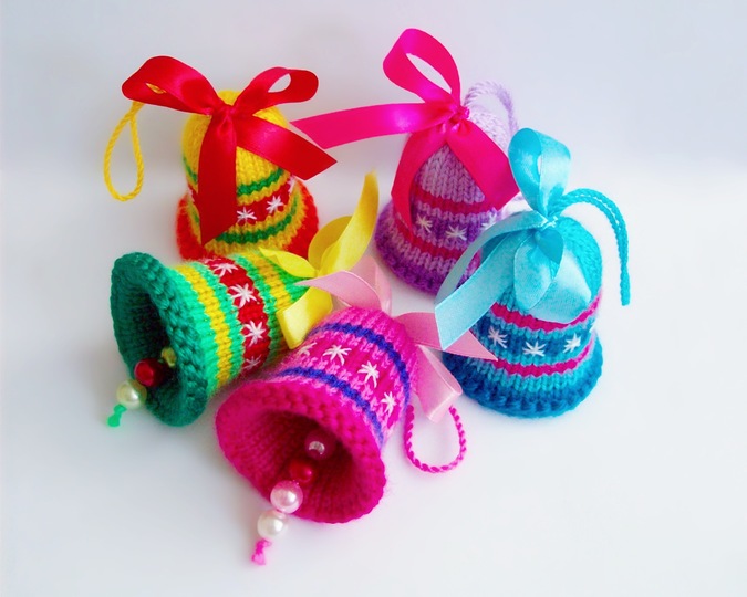 K007 Bells decor New Year Christmas pattern Amigurumi