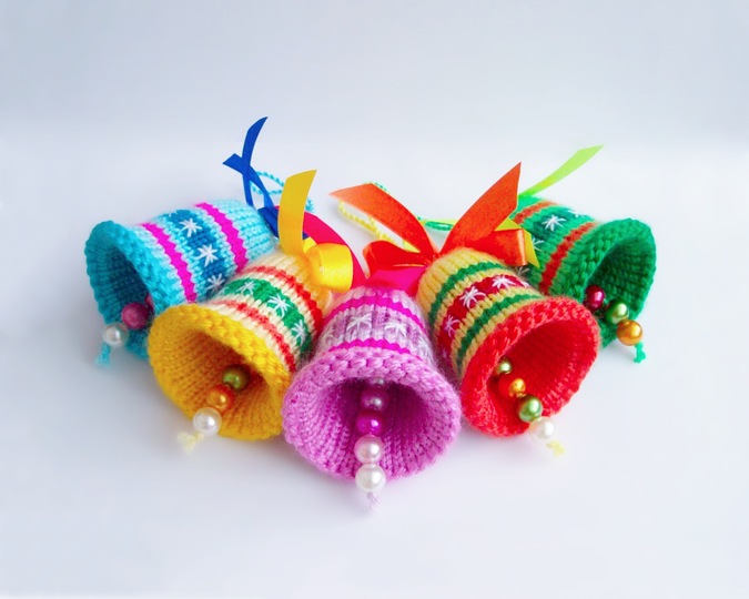 K007 Bells decor New Year Christmas pattern Amigurumi