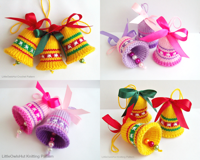 K007 Bells decor New Year Christmas pattern Amigurumi