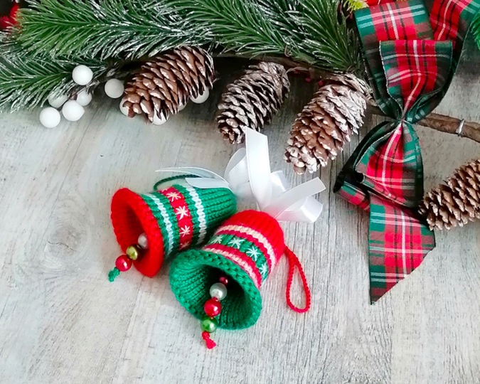 K007 Bells decor New Year Christmas pattern Amigurumi