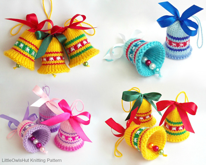 K007 Bells decor New Year Christmas pattern Amigurumi