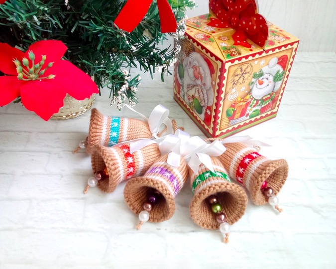 K007 Bells decor New Year Christmas pattern Amigurumi