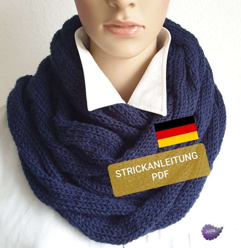 Zopfmuster Schal Loop, easy Strickmuster